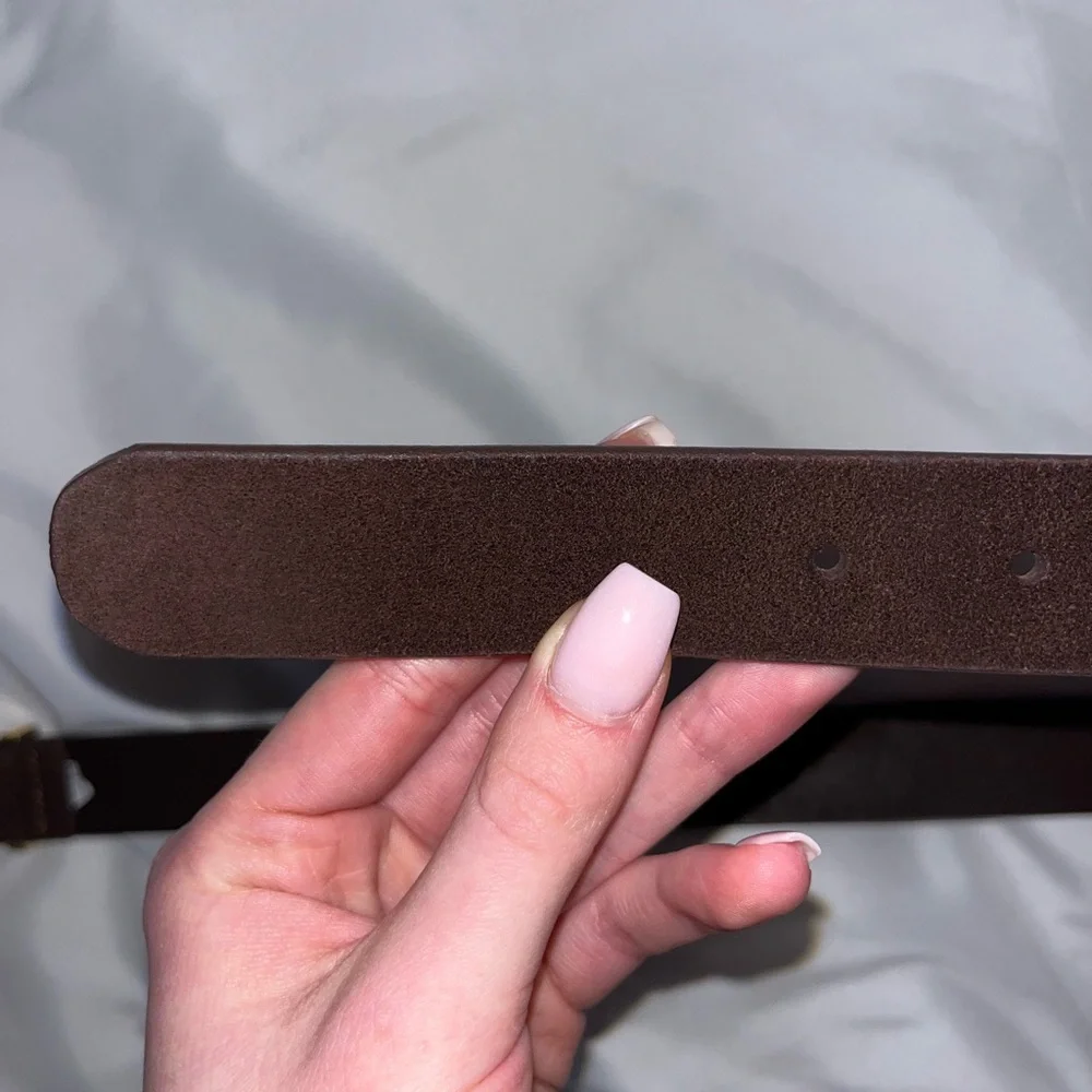 Madewell XS Suede Brown Leather Belt with Gold Buckle. Essential Accessory - Picture 8 of 14
